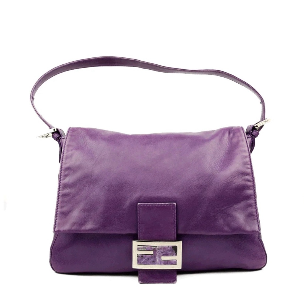 FENDI MAMA FOREVER BAGUETTE PURPLE LEATHER BAG